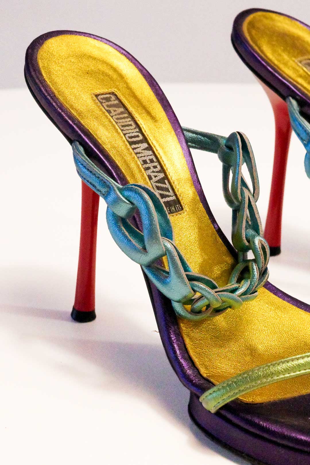 Claudio Merazzi Polychrome Leather Loop Heels | 37
