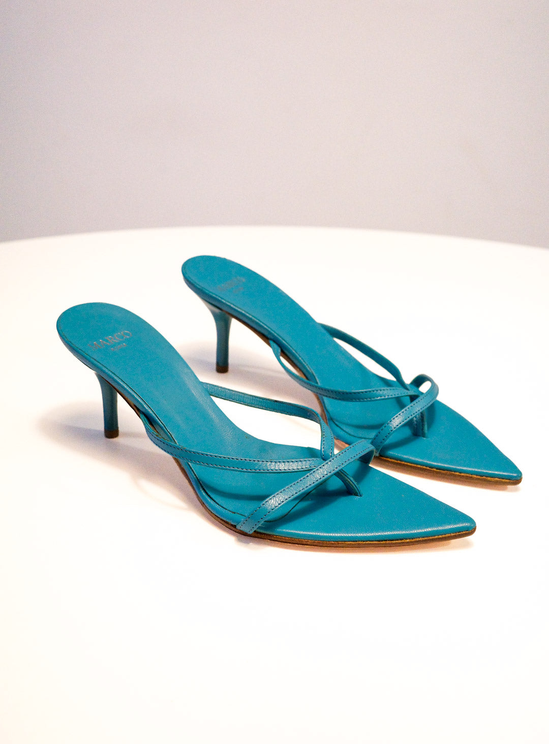 Marco Azure Leather Pointed Heels | 36