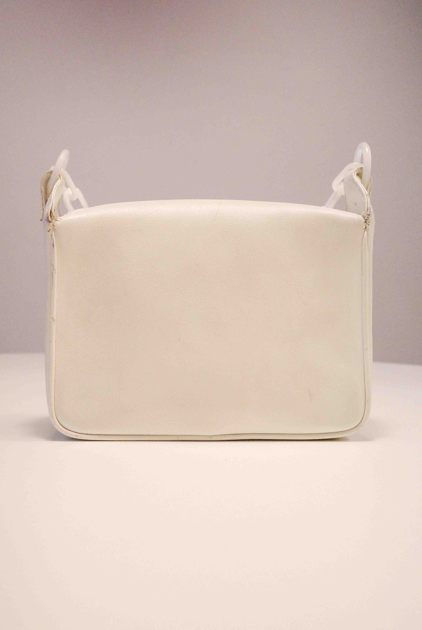 Ivory Leather Box Purse