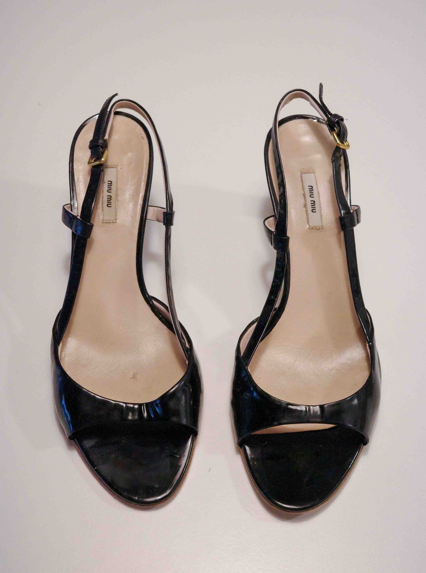 Miu Miu Patent Leather Sling Backs | 37