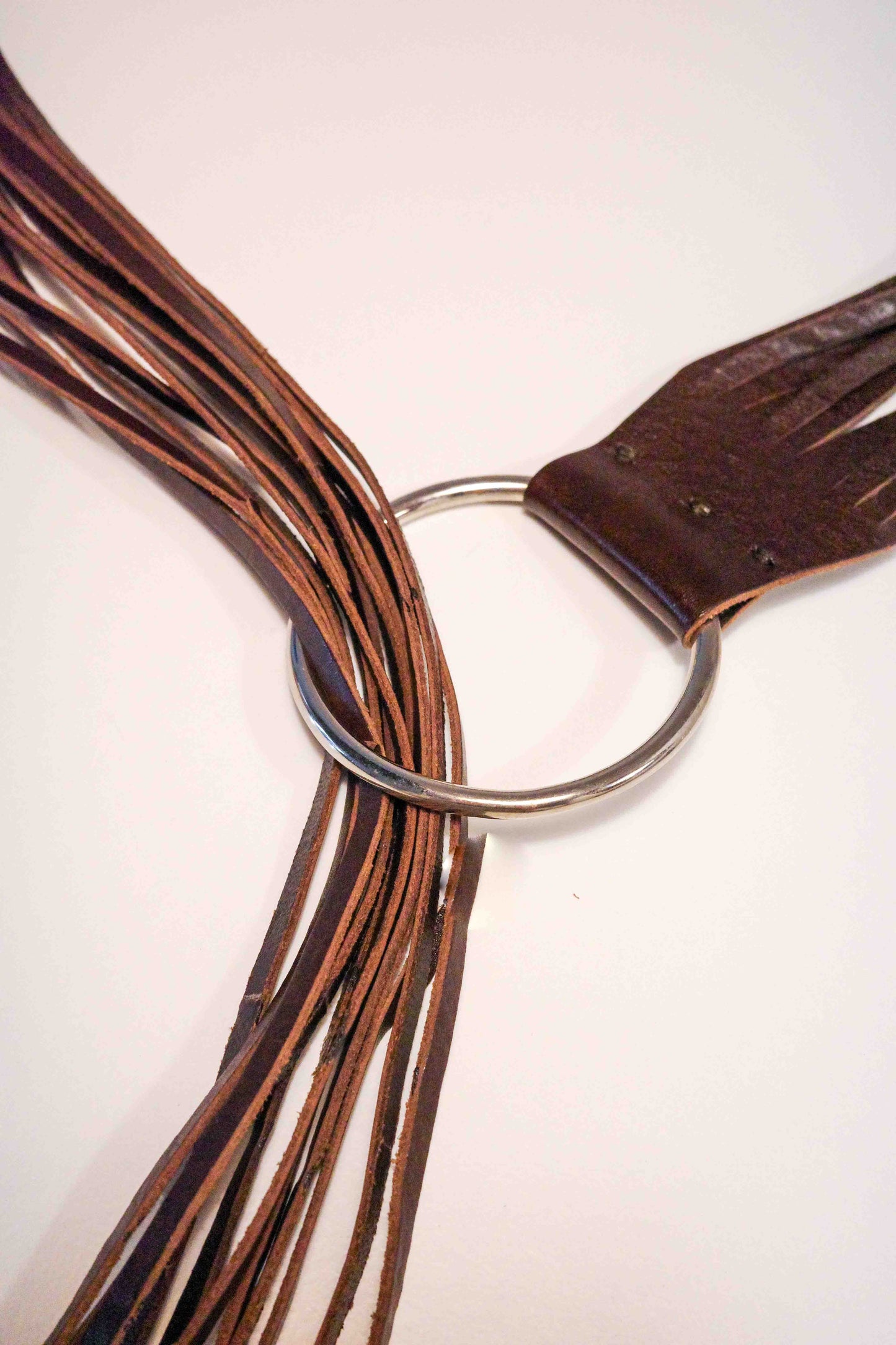Cocoa Leather Fringe Belt