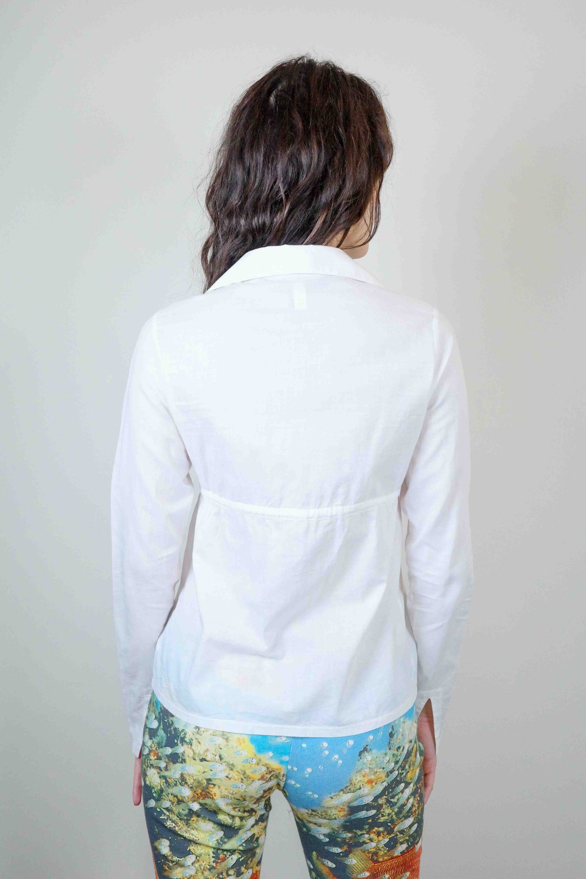 Roberto Cavalli Ivory Drawstring Blouse