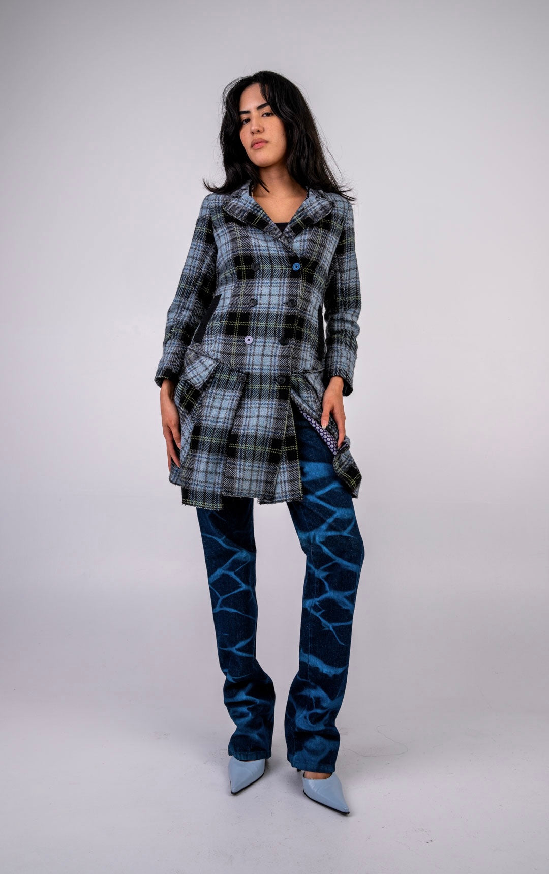 Marithé + François Girbaud Plaid Coat