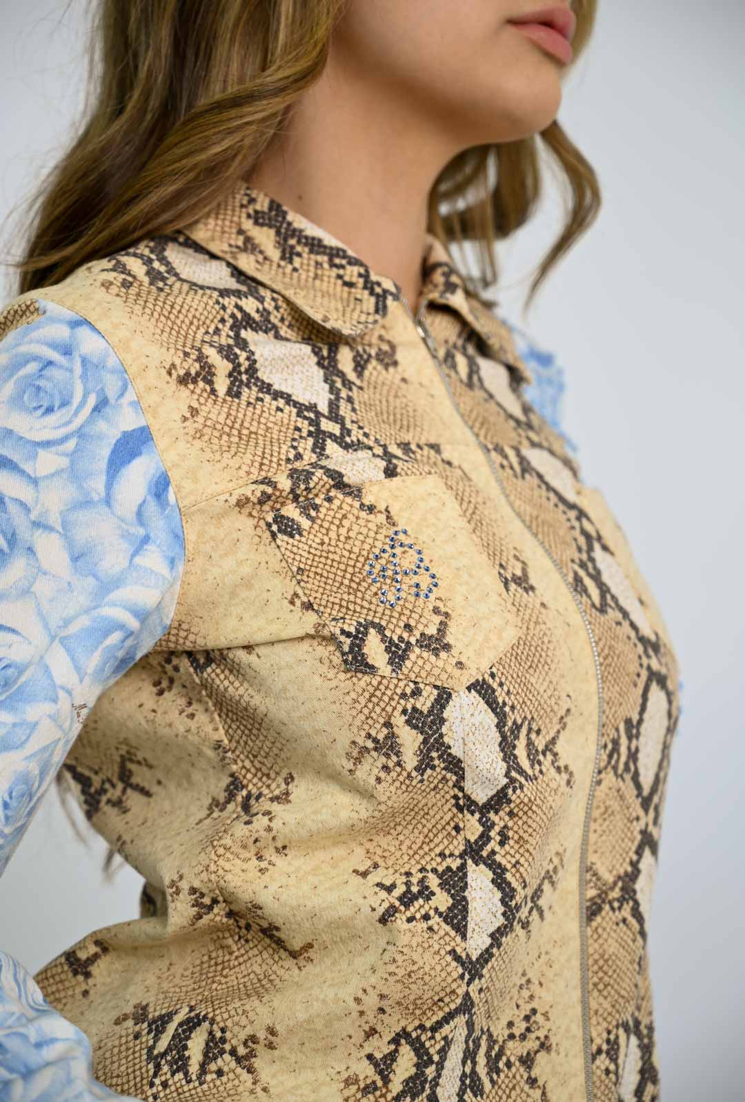 Blumarine Blue Rose Lightweight Jacket