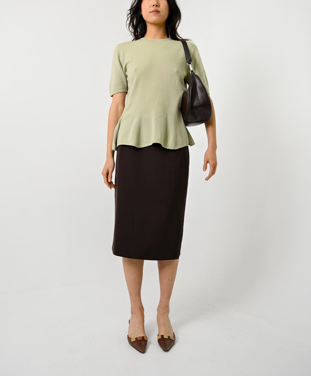 Blumarine Cashmere Peplum Top