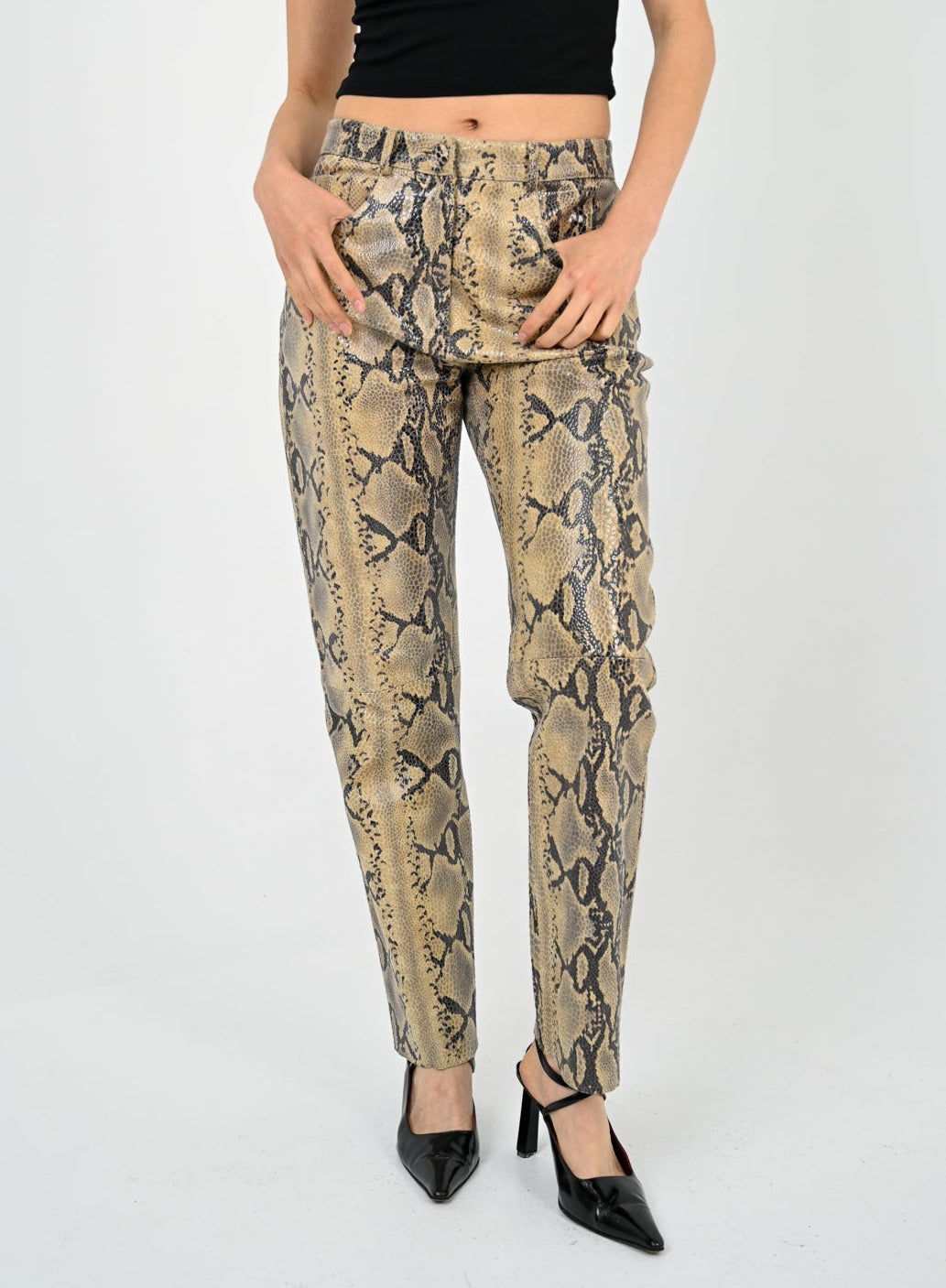 Leather Snake Pants