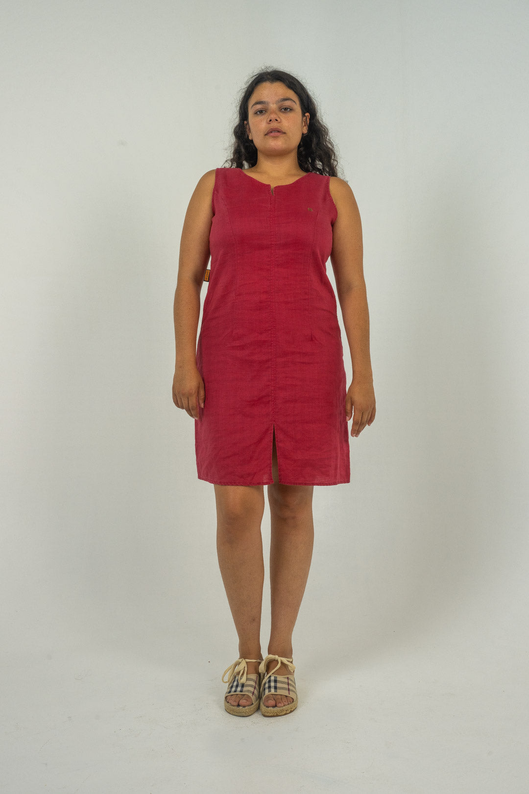 Fendi Brick Linen Shift Dress