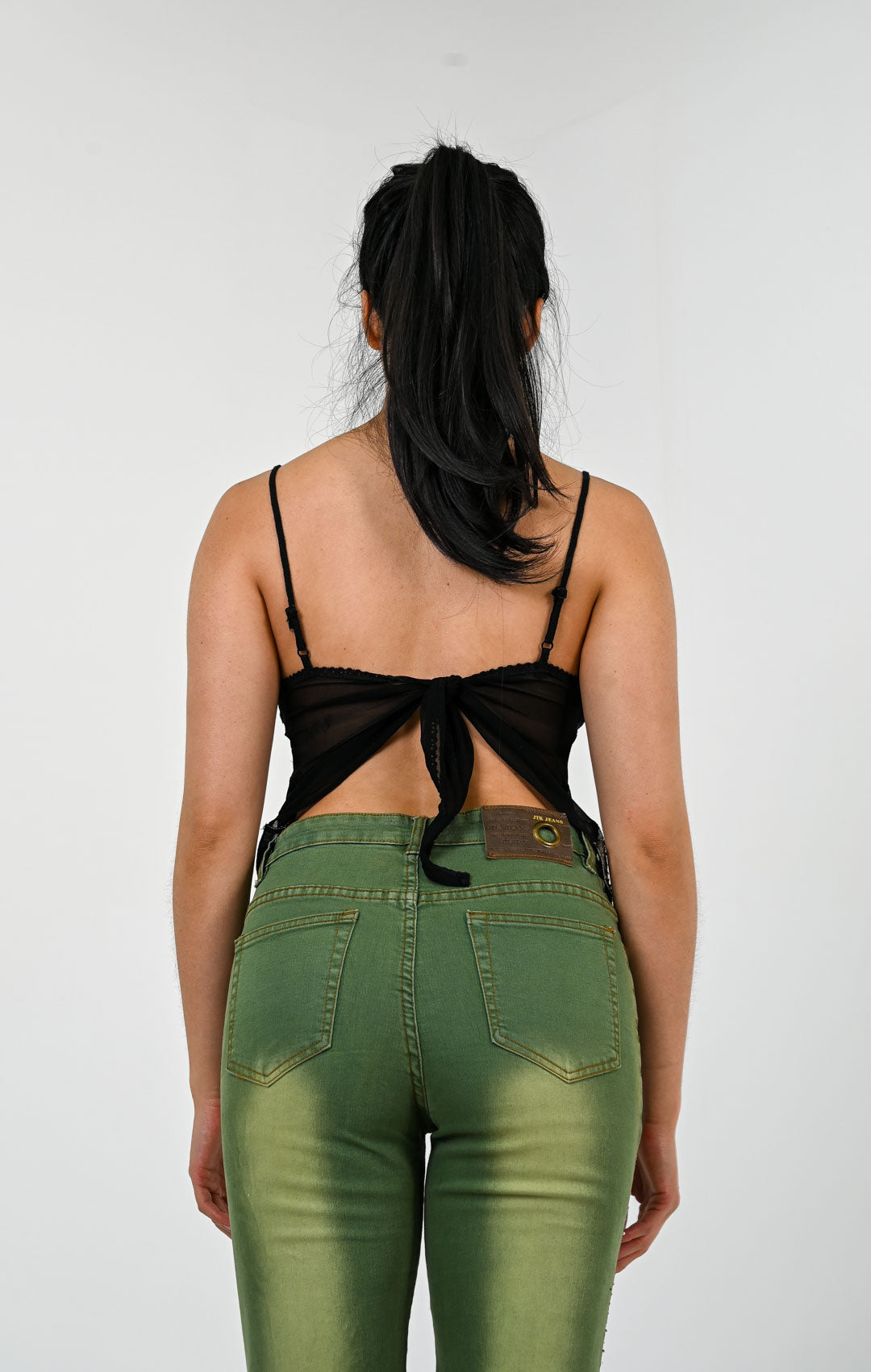 Ebony Silk Crochet Sequin Top