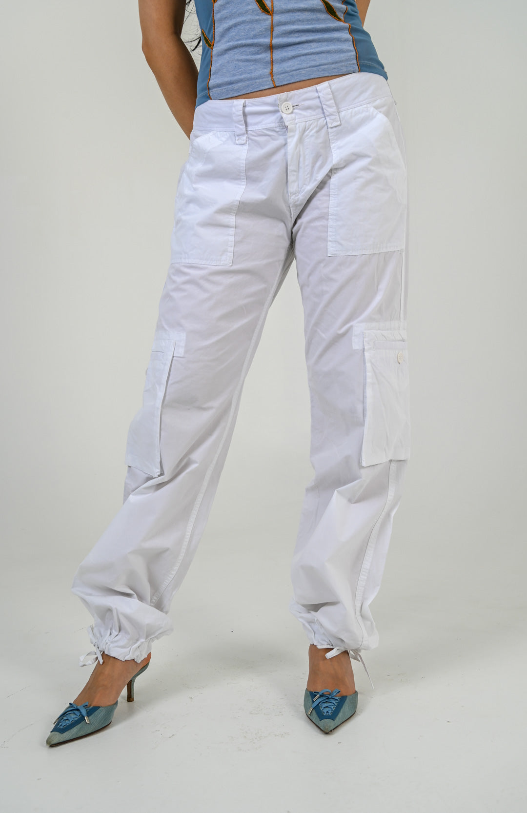 Porcelain Cotton Cargo Pant