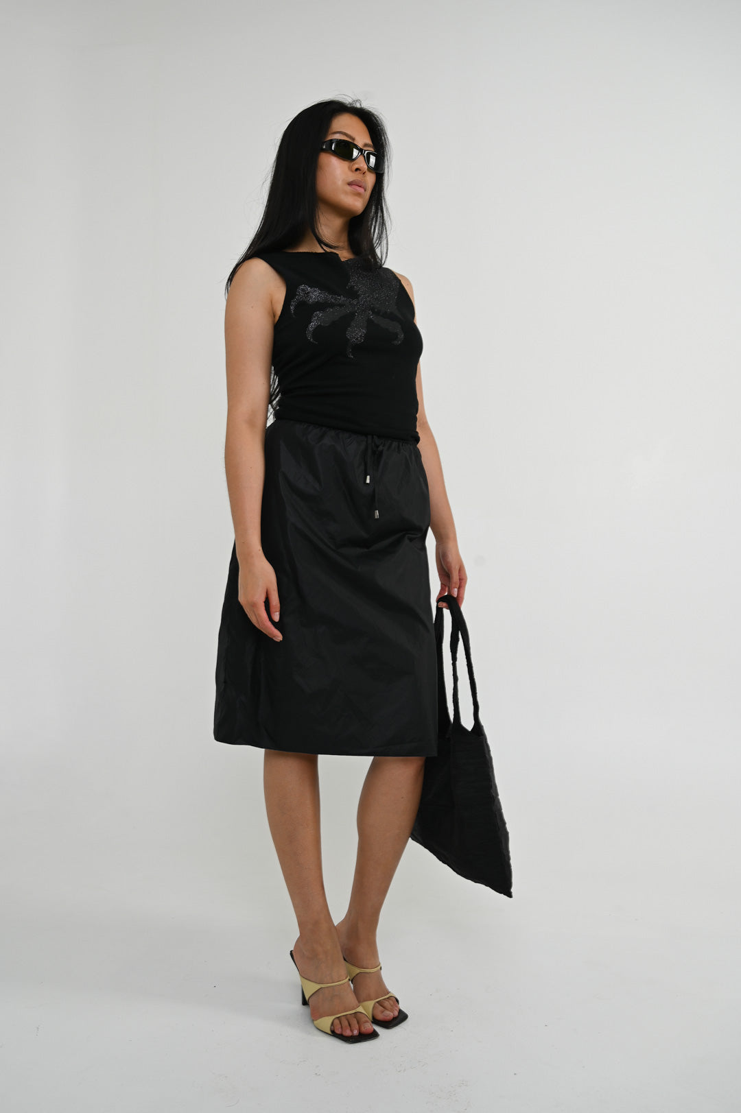 Patrizia Pepe Onyx Nylon Skirt
