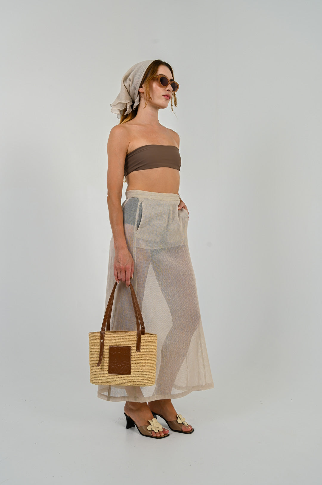 Fendi Woven Skirt & Overlay