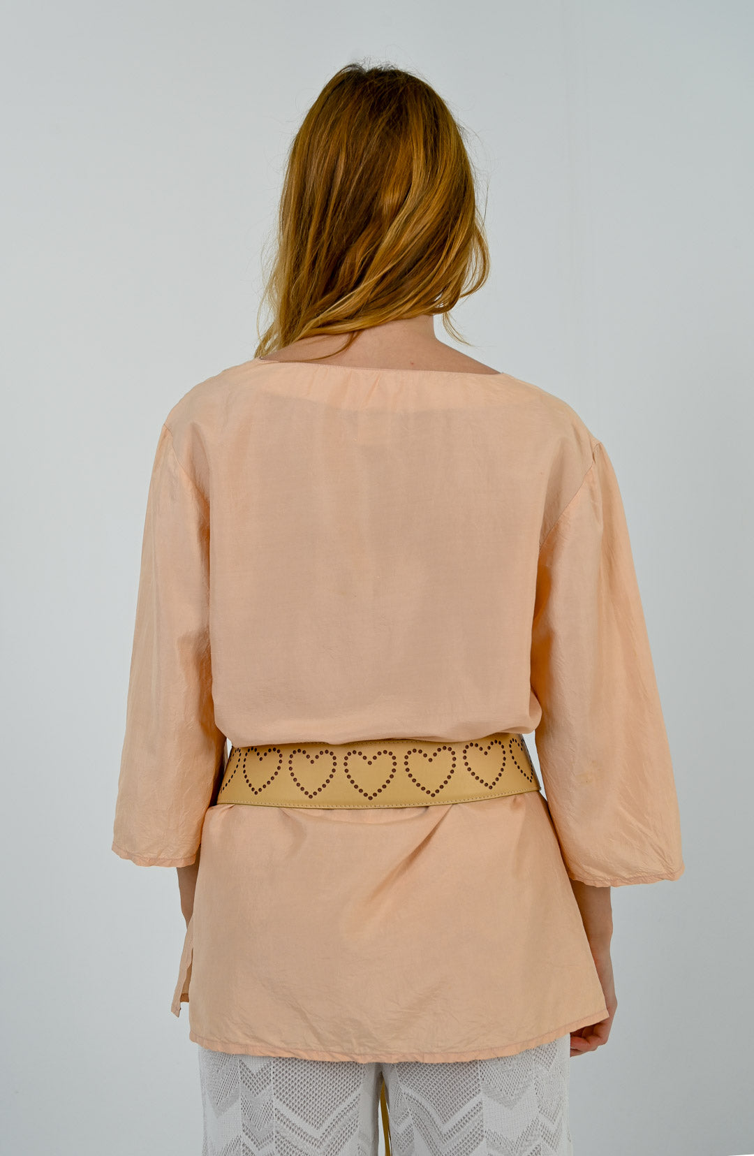 Blumarine Silk Peach Caftan Blouse