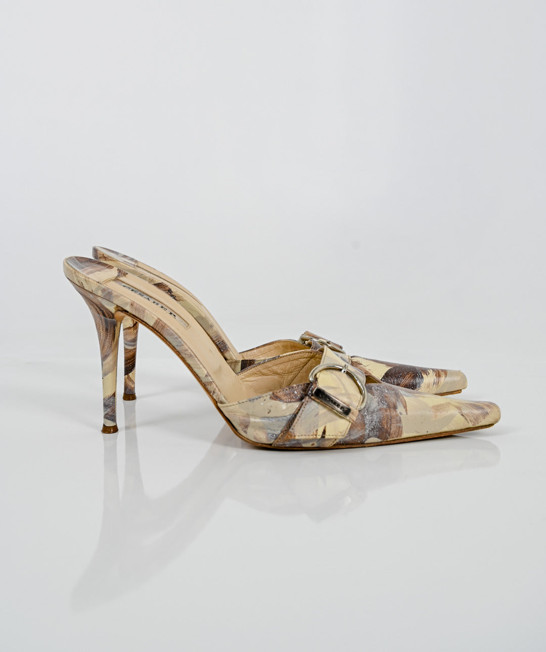 Cesare Paciotti Leather Buckle Mules (40)