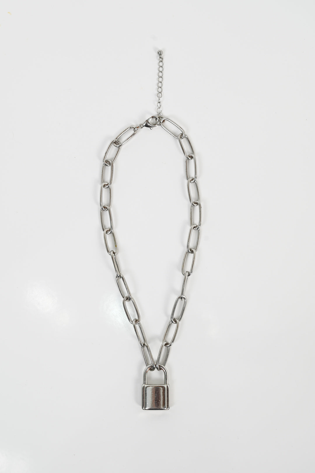Silver Lock Chain Necklace