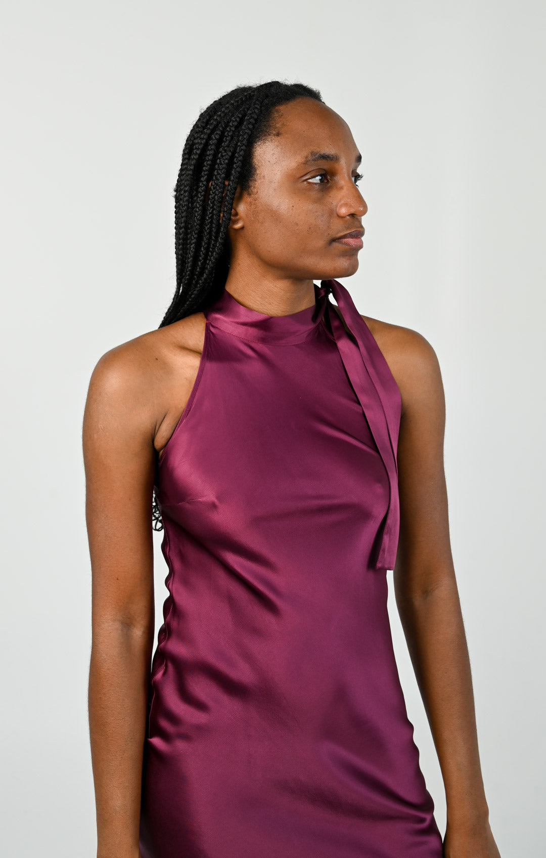 Sportmax Plum Halter Dress