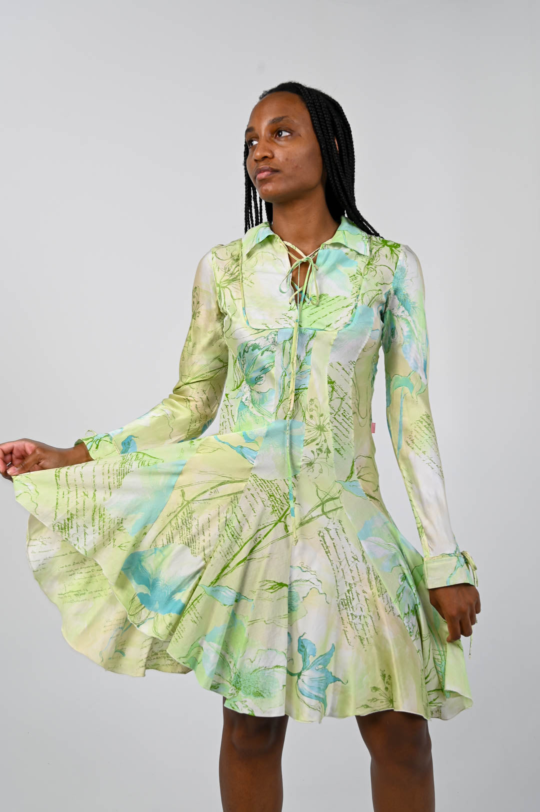 Roberto Cavalli Mint Scripture Dress
