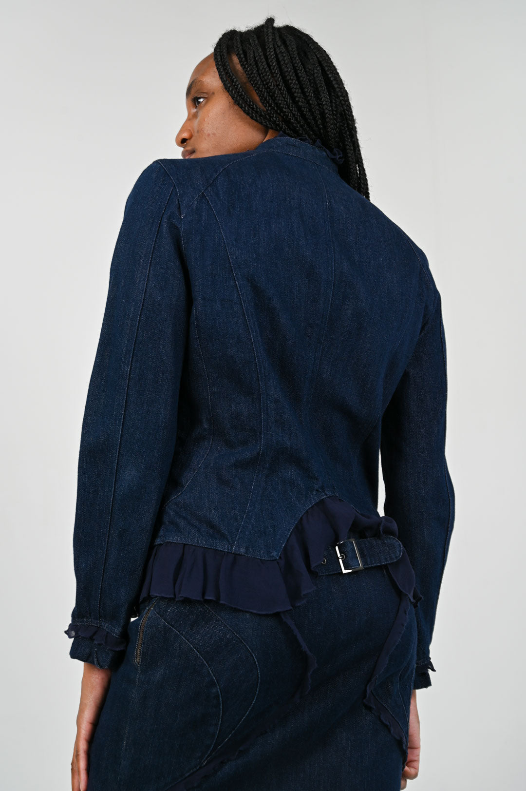 Versace Denim Chiffon Skirt Set