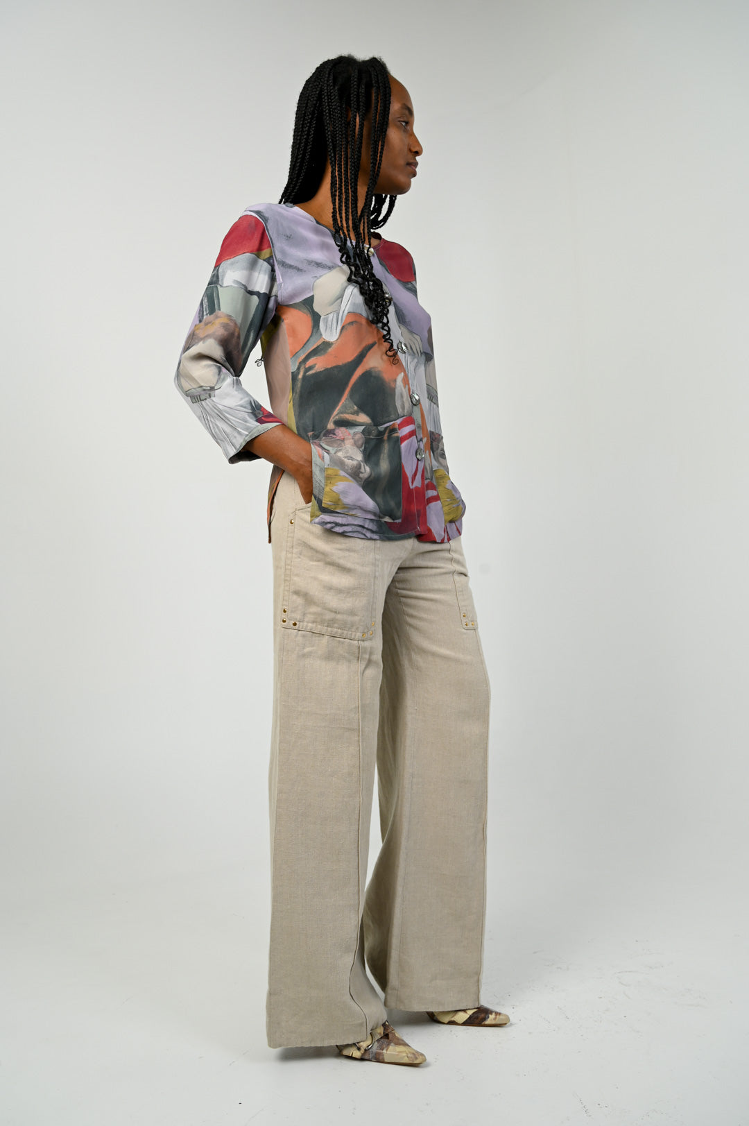 Celine Linen Wide Leg Trousers