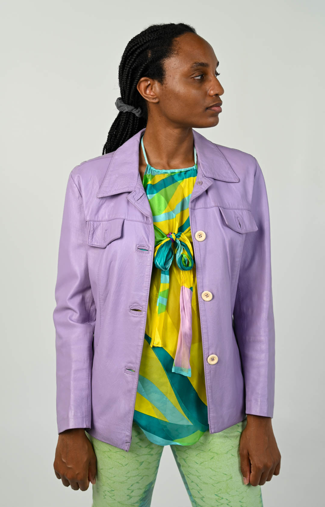 Lilac Leather Jacket