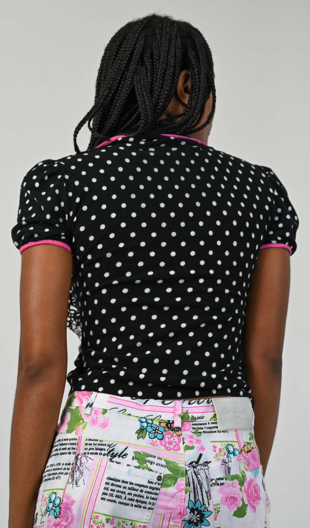 Blumarine Polka Dot Collar Top