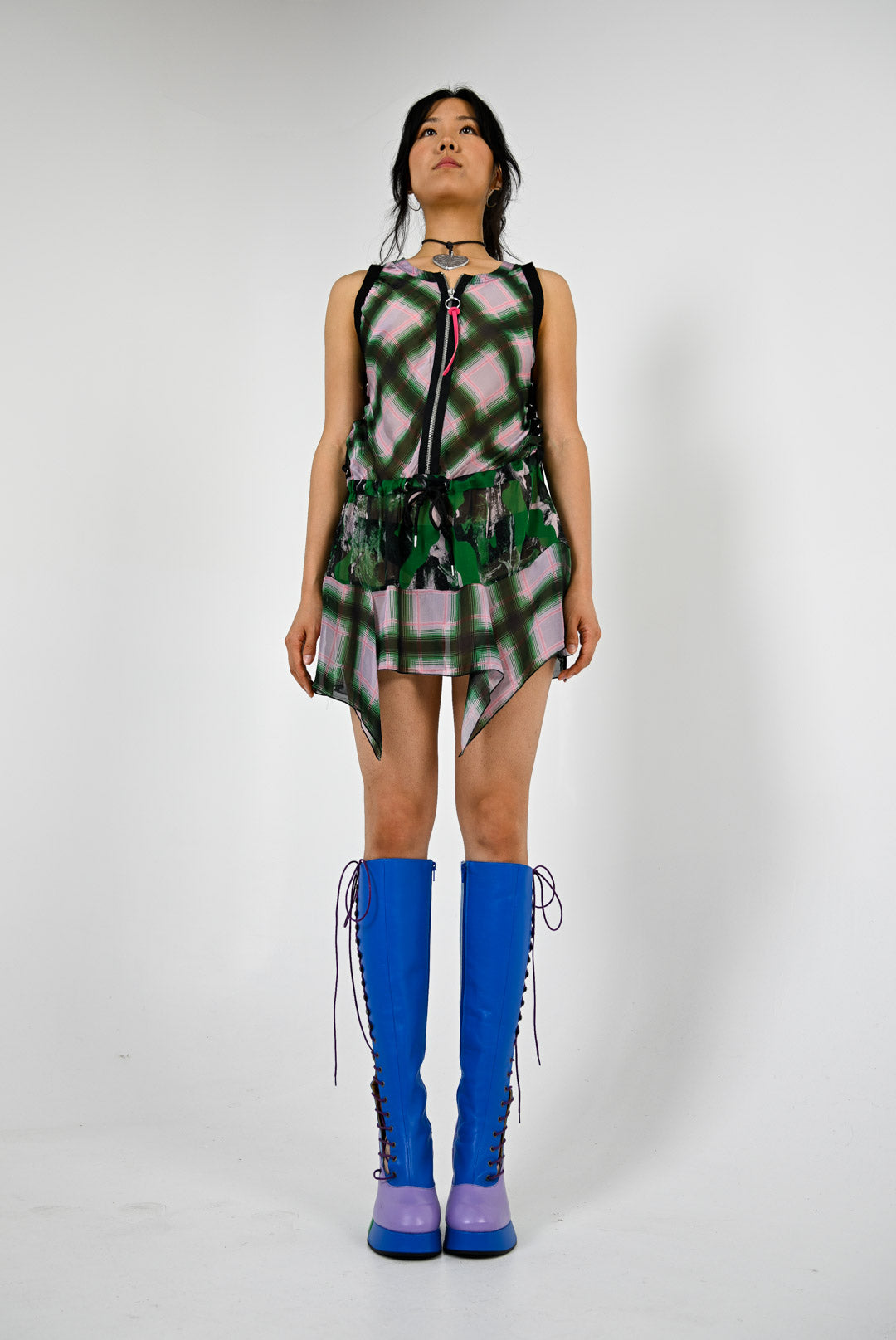 Diesel Watermelon Plaid Dress
