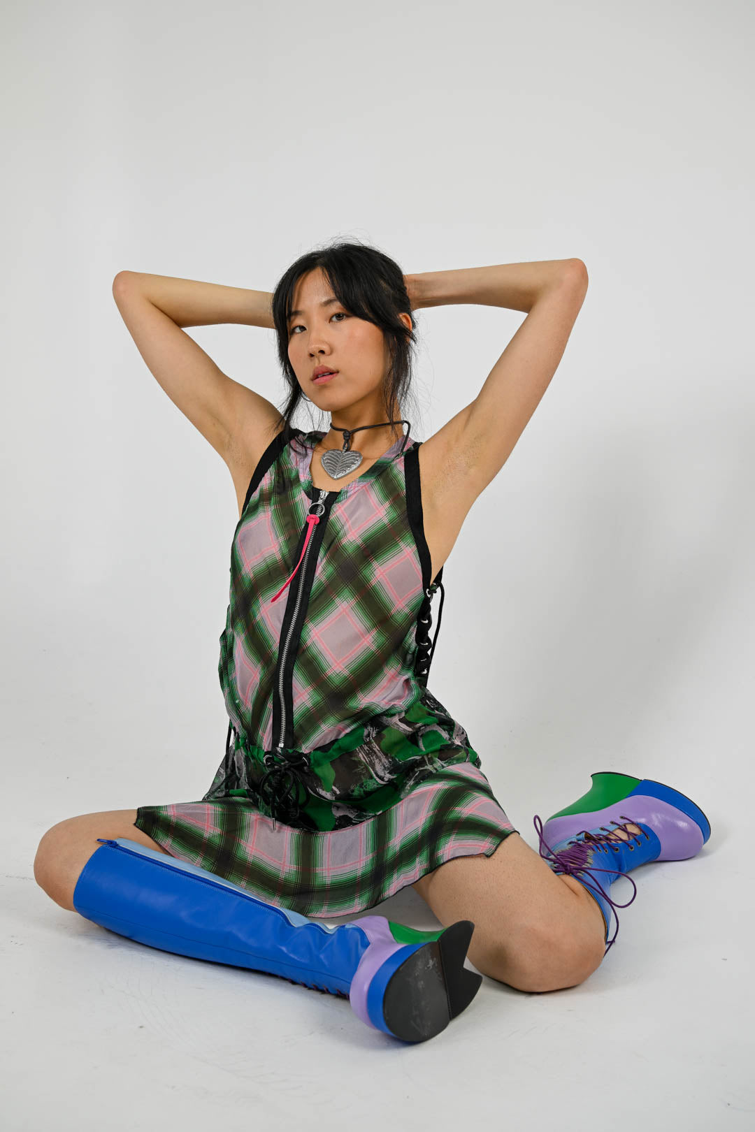 Diesel Watermelon Plaid Dress