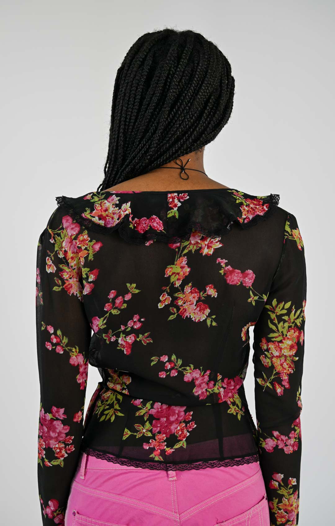 Silk Rosebud Wrap Blouse