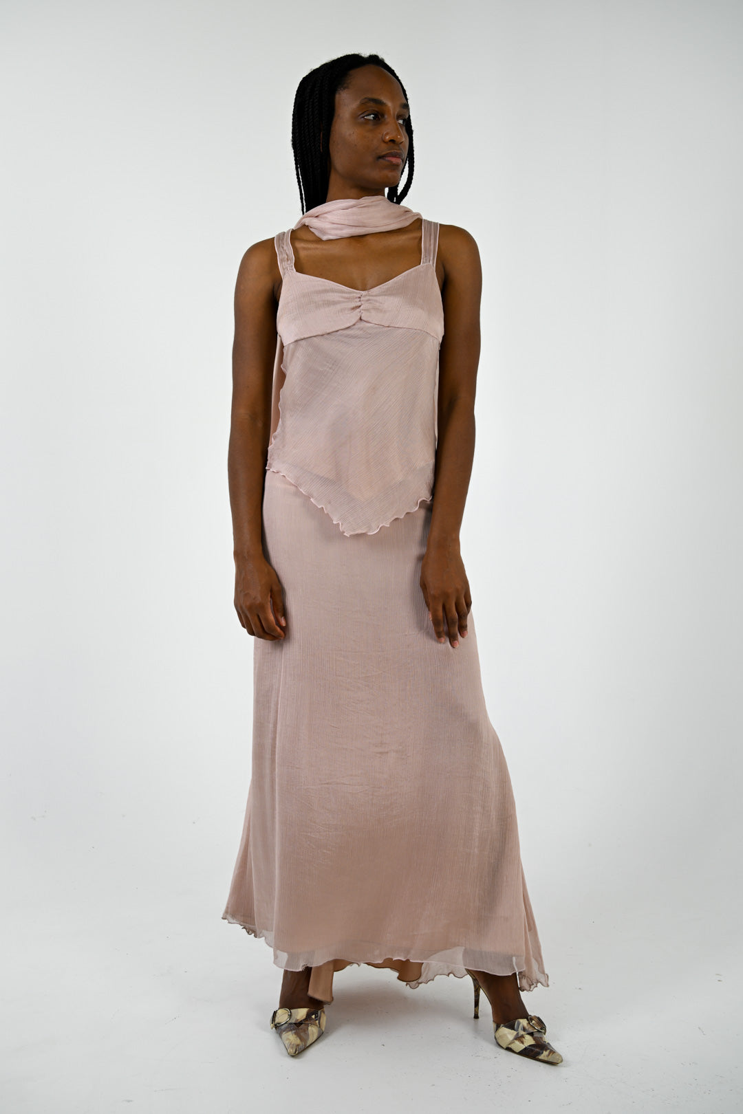 Blush Silky 3-Piece Dress Set