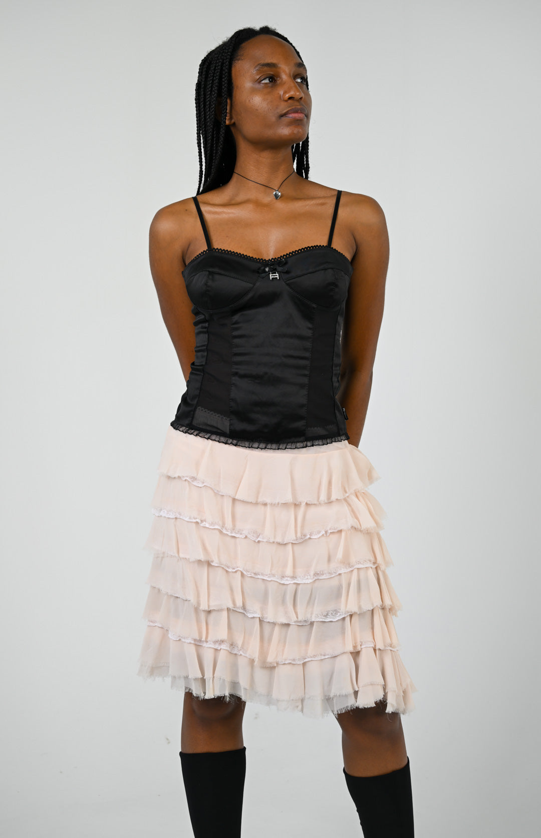 Black Mesh Panel Bustier