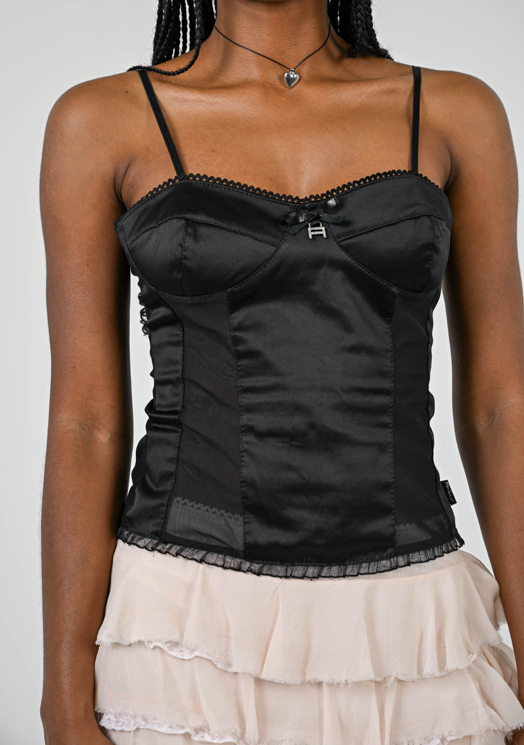 Black Mesh Panel Bustier