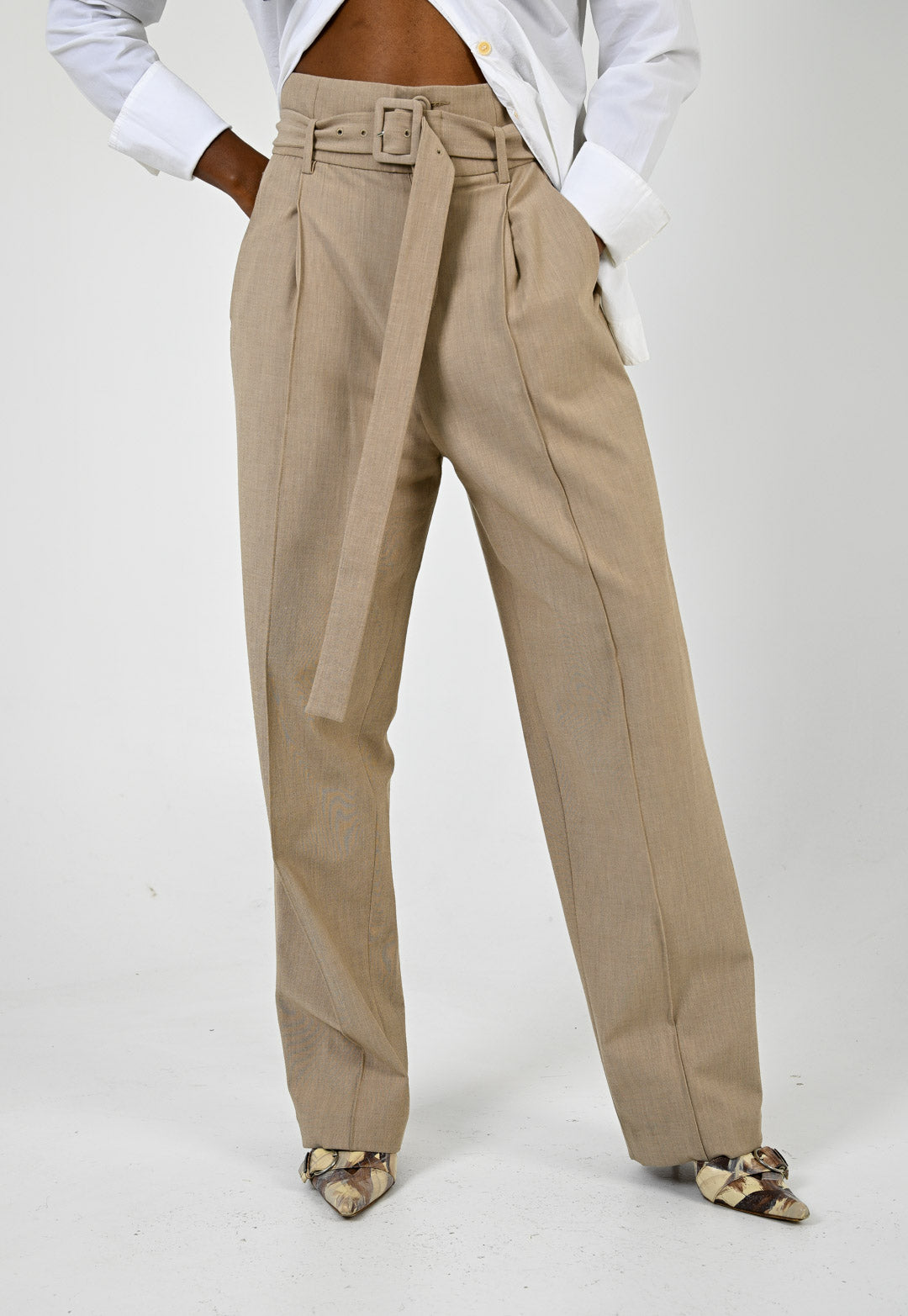 Miss Sixty Fawn Belted Trousers