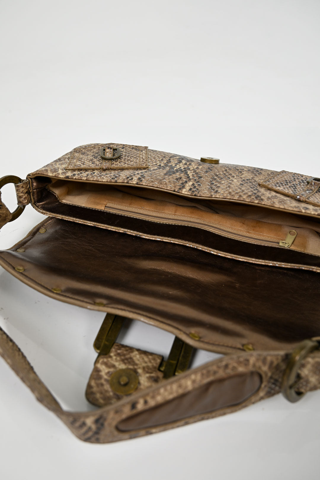 Taupe Snake Leather Purse