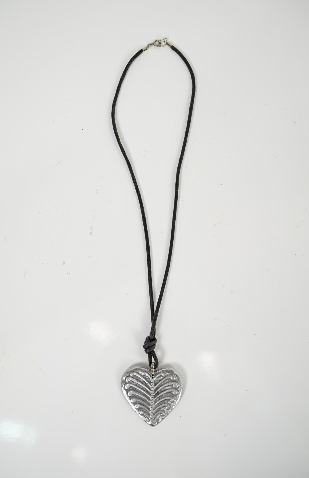 Heart Bone Silver Necklace