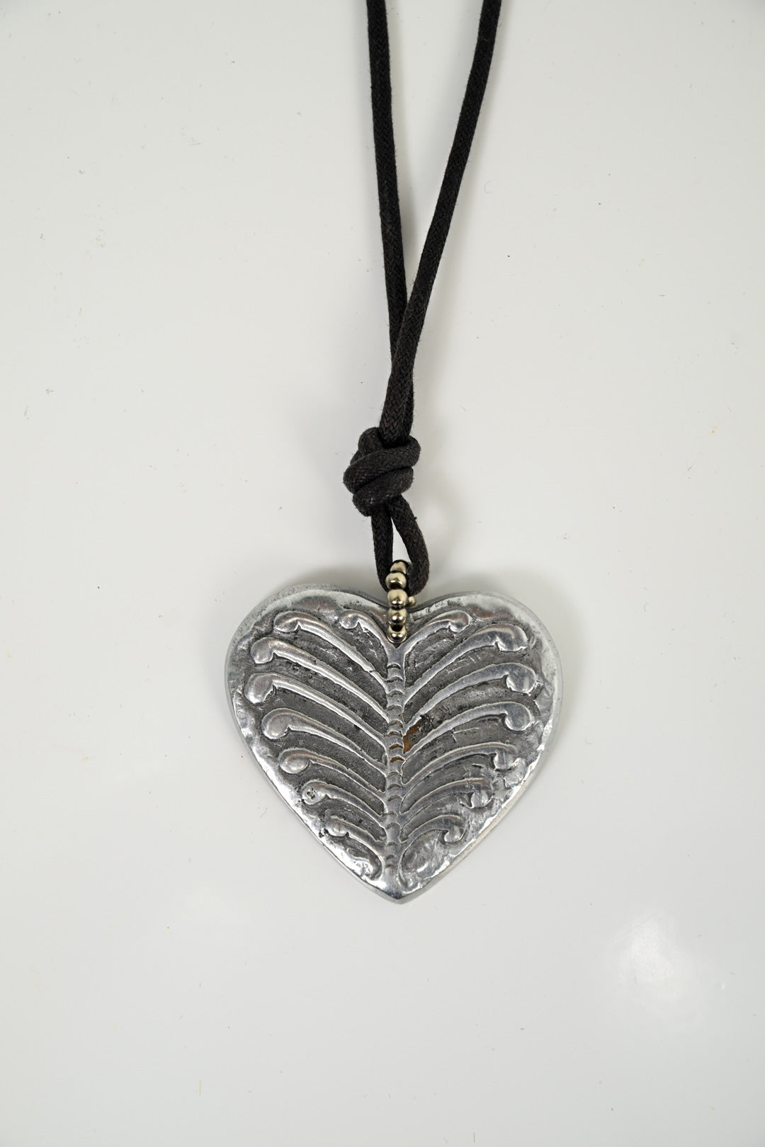 Heart Bone Silver Necklace