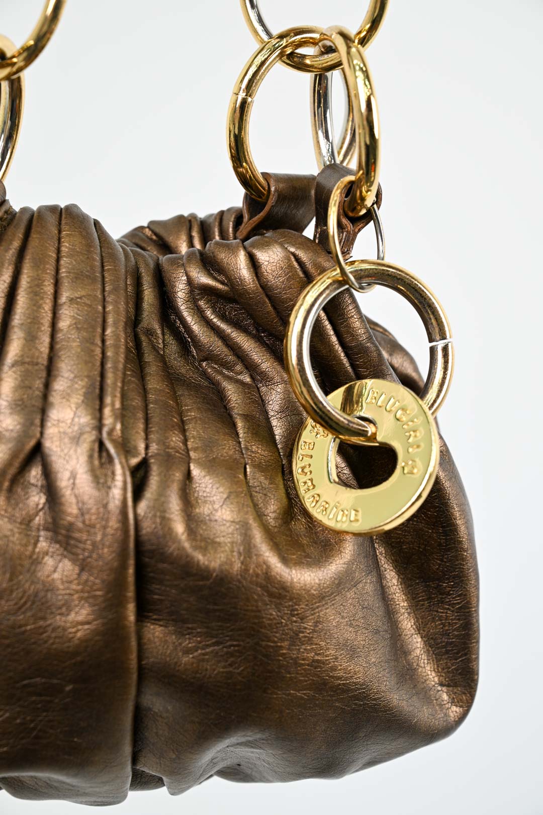 Blumarine Bronze Leather Dumpling Purse