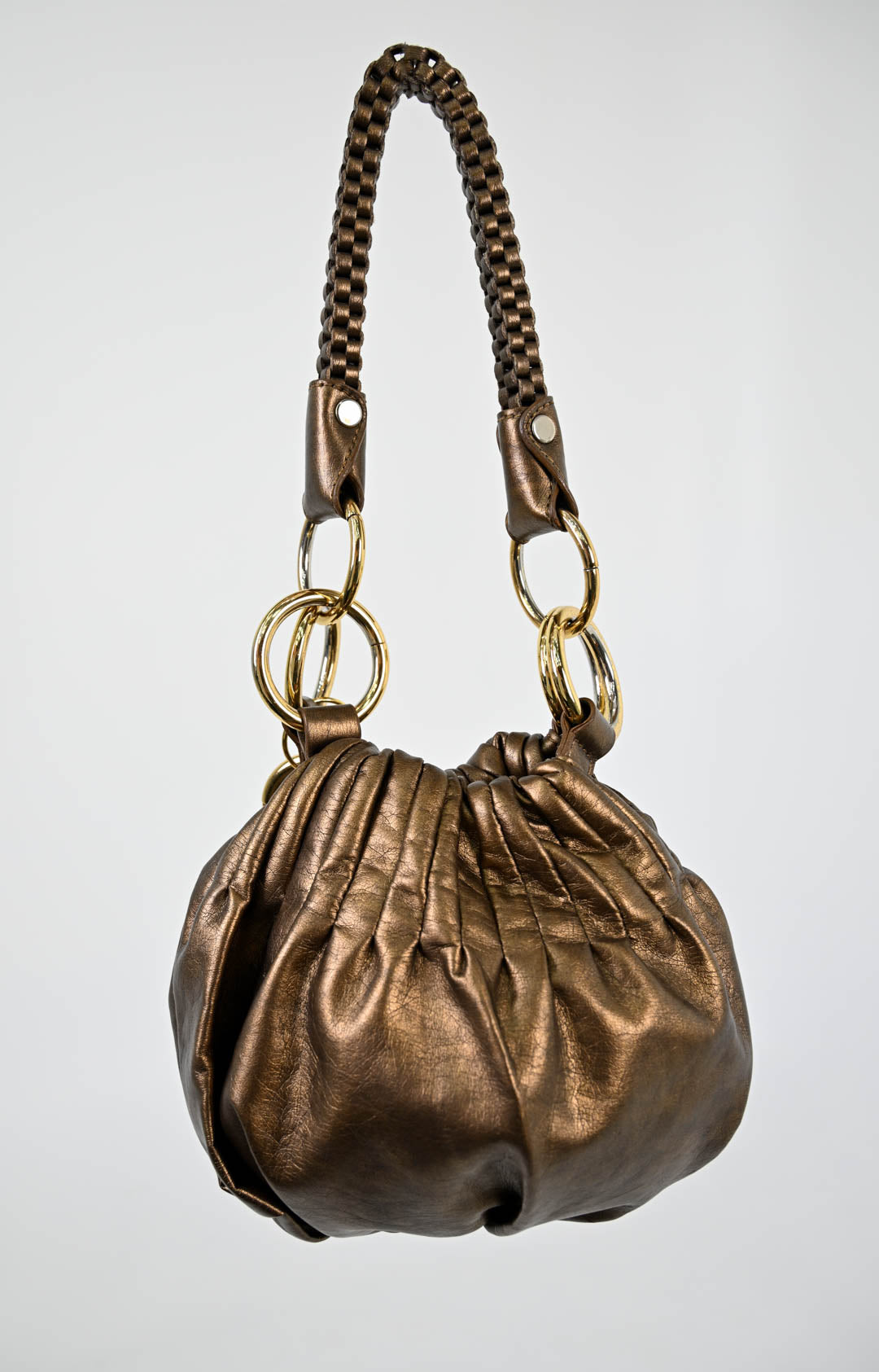 Blumarine Bronze Leather Dumpling Purse