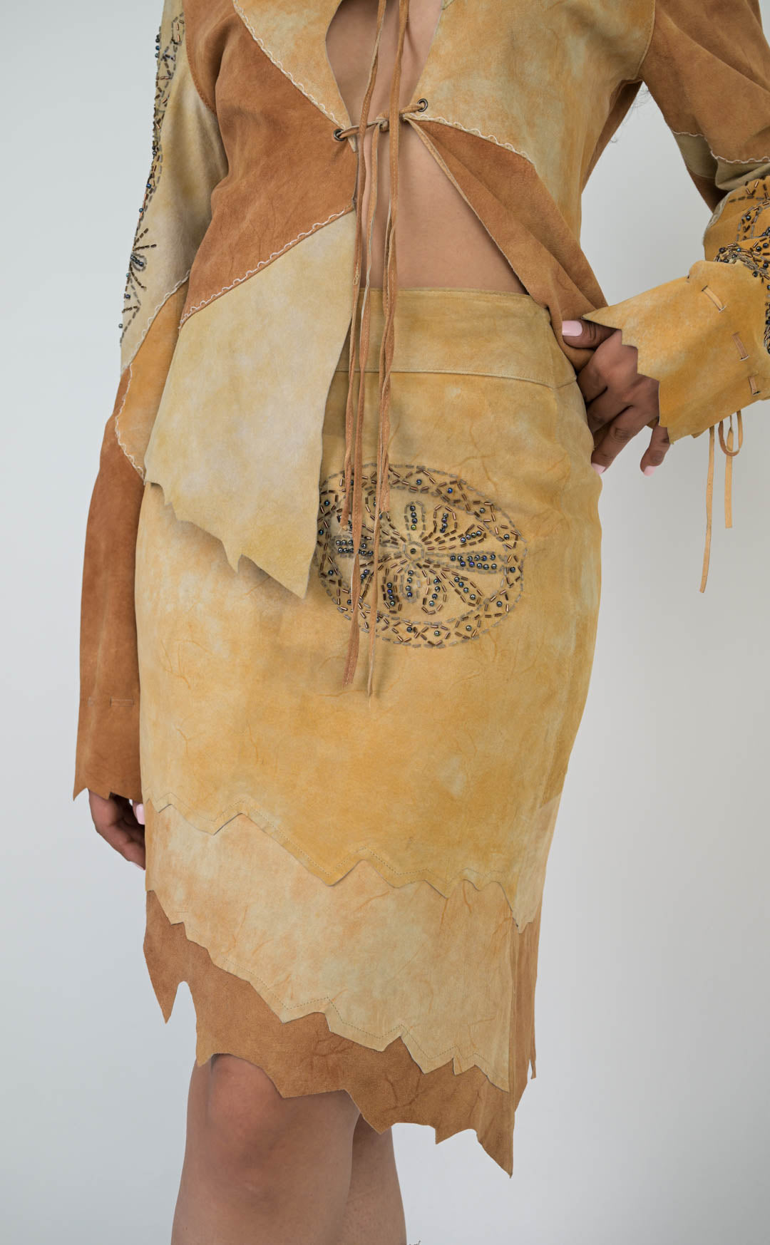 Suede Skirt Set