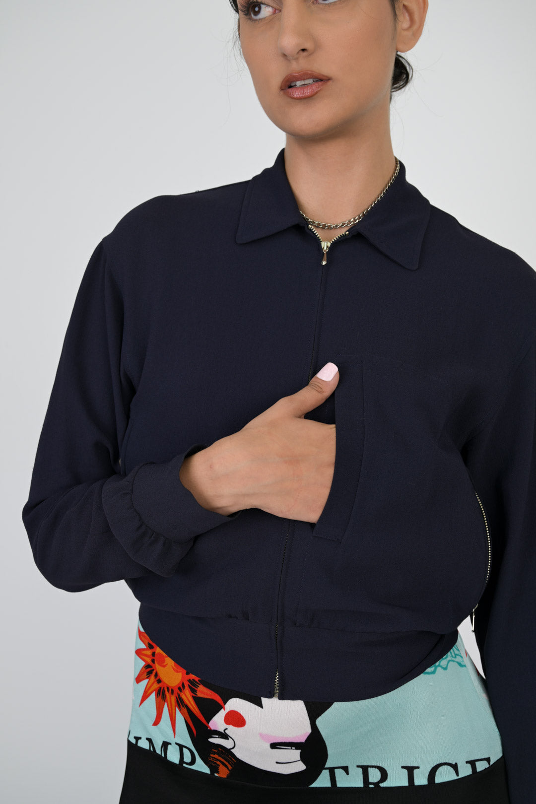 Jean Paul Gaultier Navy Zip Jacket