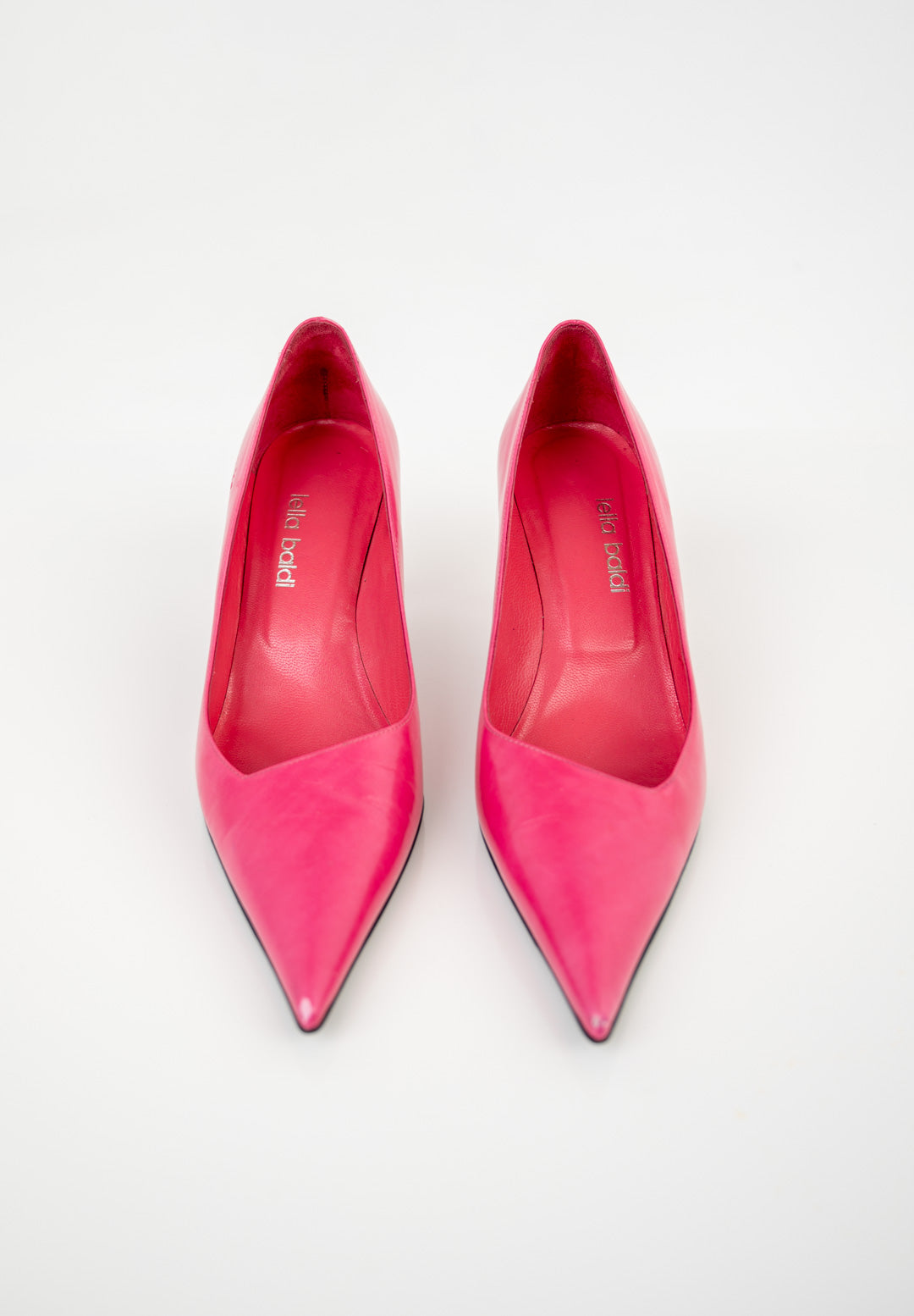 Flamingo Slant Leather Pumps (39)