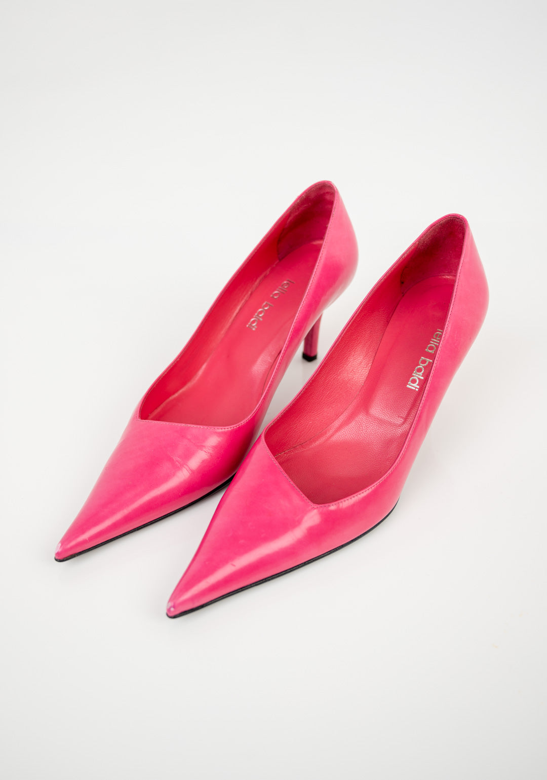 Flamingo Slant Leather Pumps (39)
