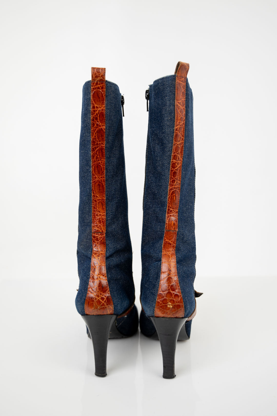Denim Buckle Boots (37.5)