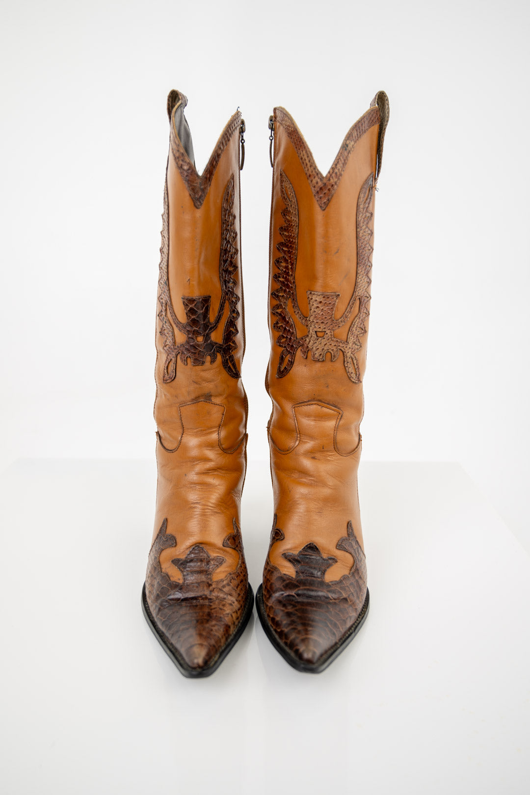 Toffee Leather Cowboy Boots (40)