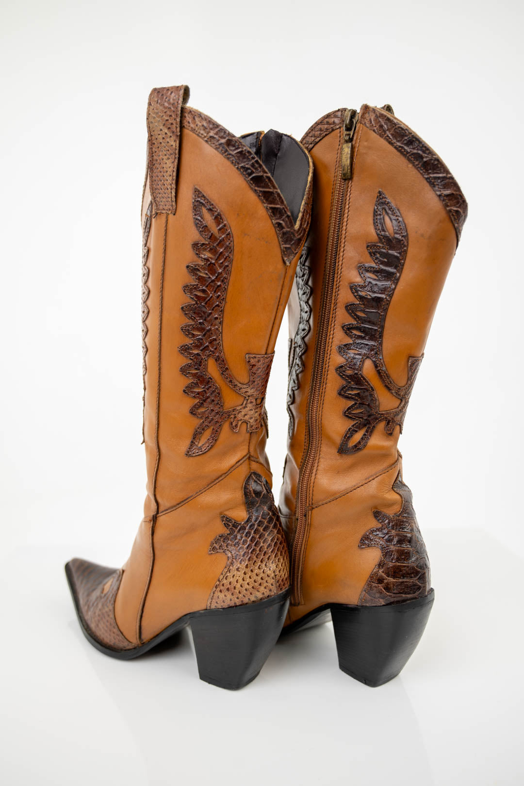 Toffee Leather Cowboy Boots (40)
