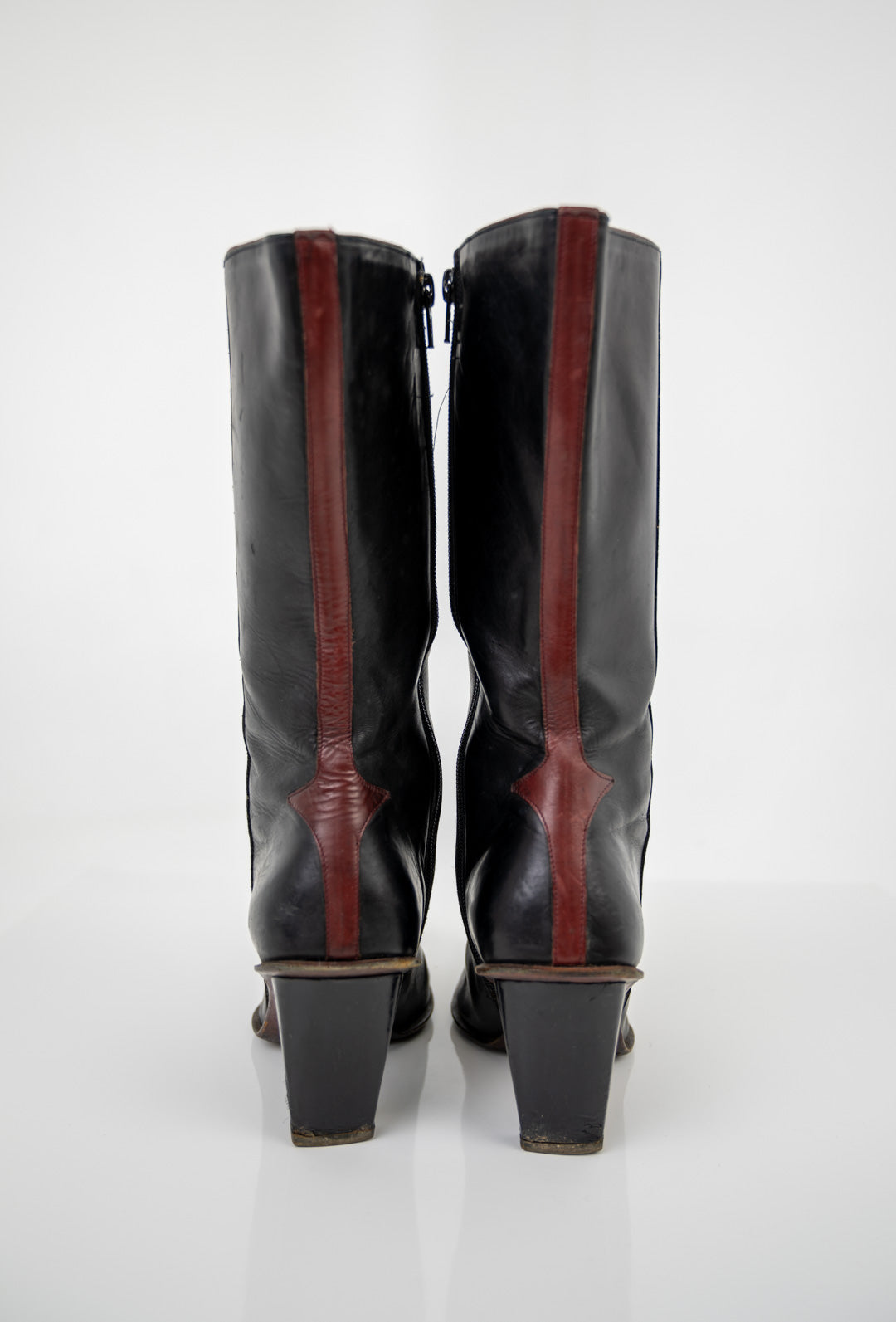 Square Toe Leather Boots (38)