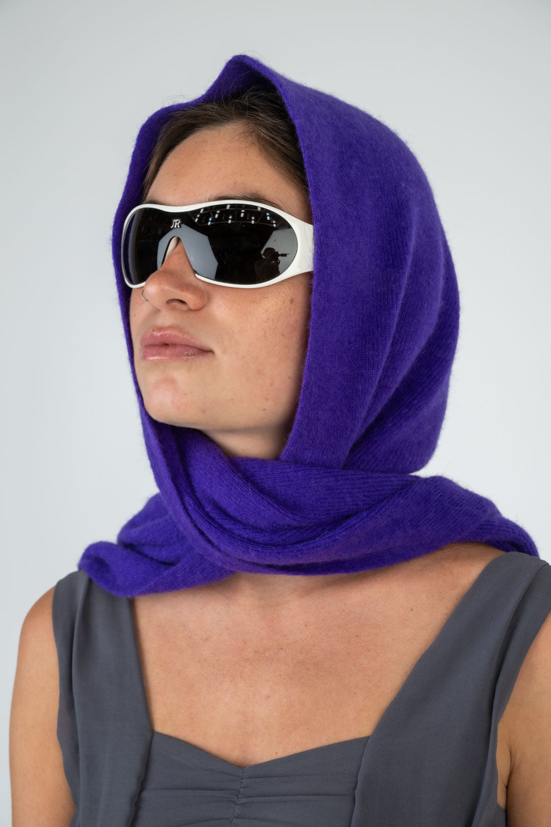 Violet Wool Headscarf