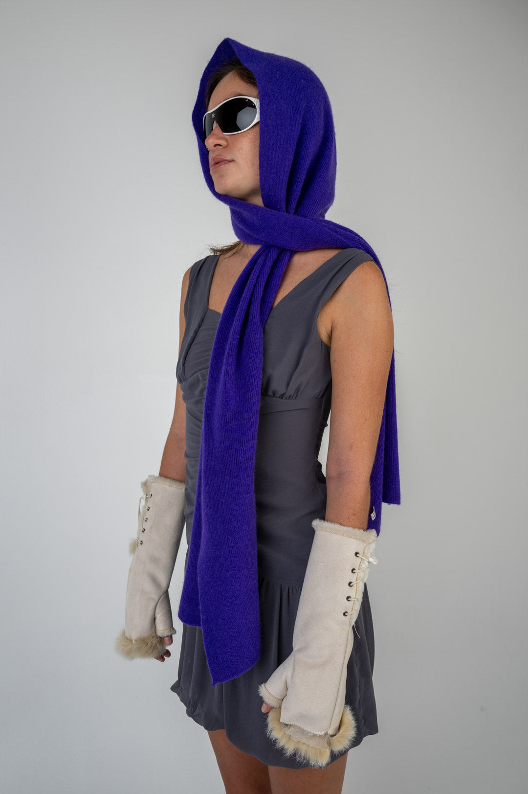 Violet Wool Headscarf