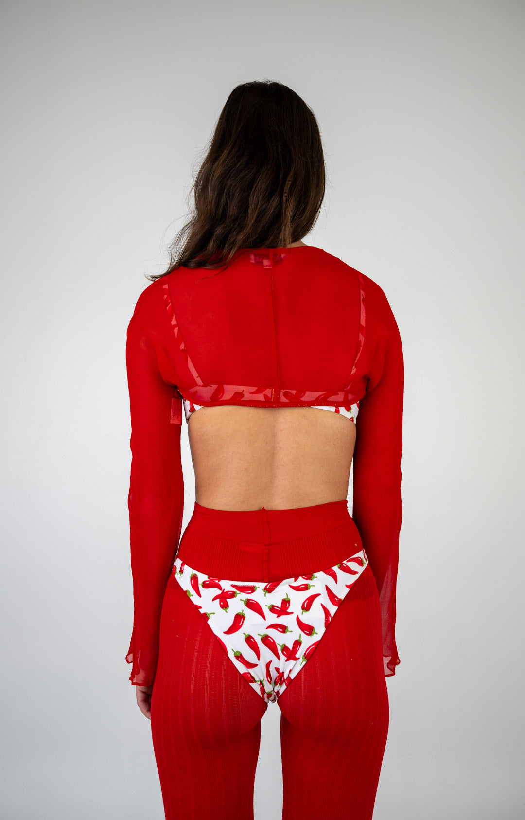 Paola Blu Scarlet Silk Shrug