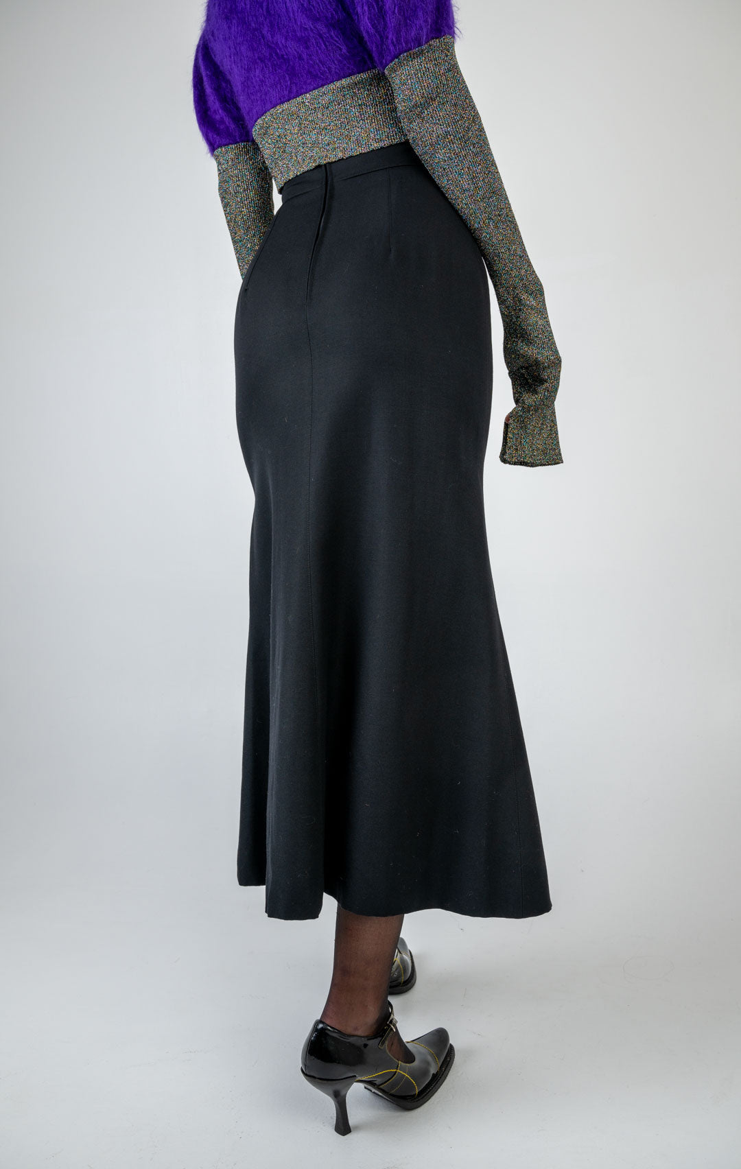 Claude Montana Wool Slit Skirt