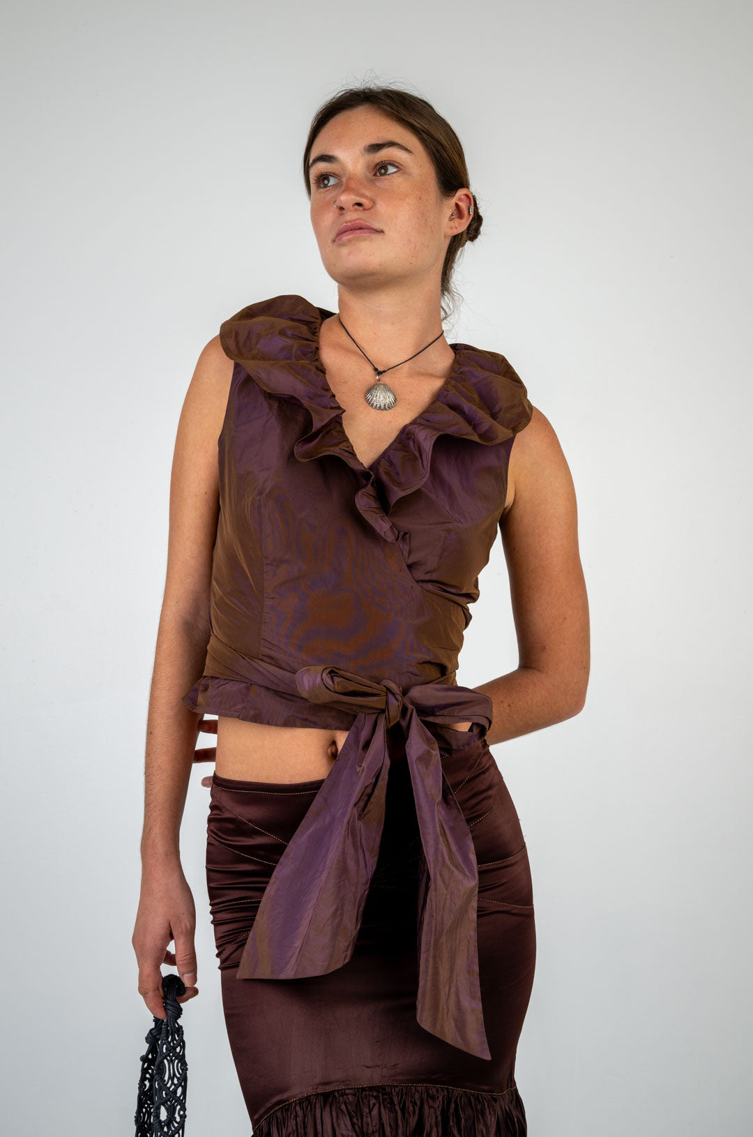 Anja Gockel Plum Wrap Top