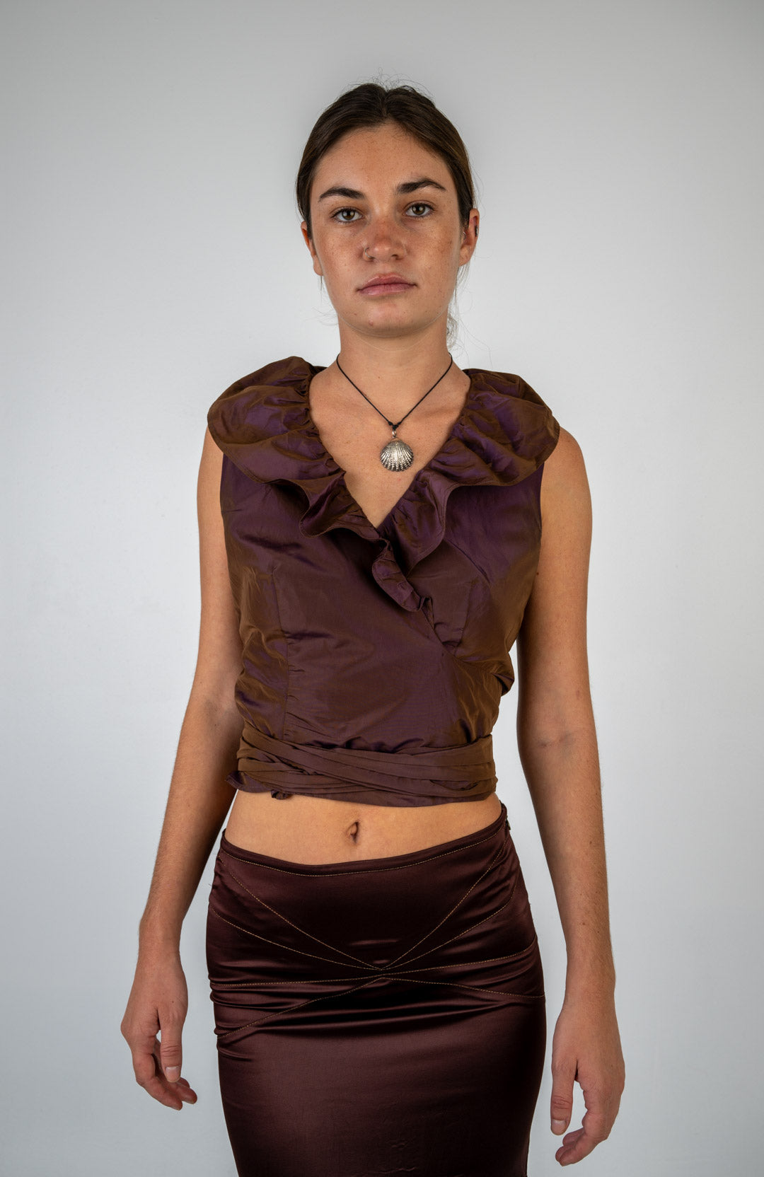 Anja Gockel Plum Wrap Top